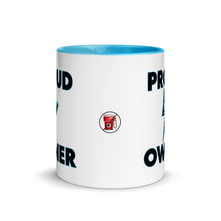 Proud EV Owner Mug with Blue Color Inside And On Handle- Electric Vehicle Mug - Electric Car Mug - by https://ascensionemporium.net